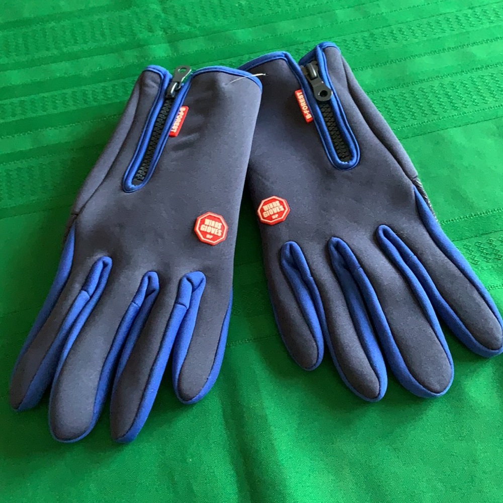 B FOREST WIND GLOVES for RIDING HORSES cycling running navy blue neoprene XL